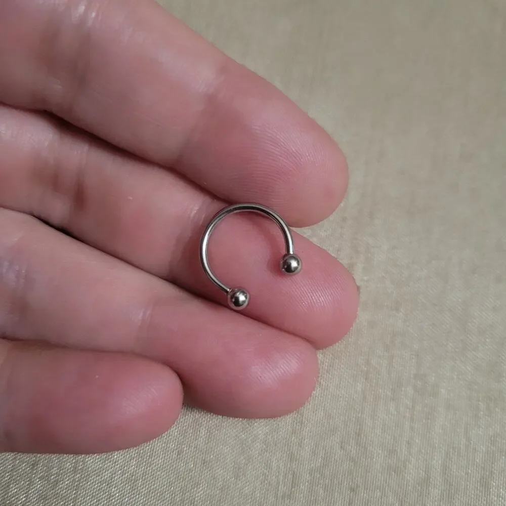 16 gauge 10mm horse shoe  stainless steel silver septum piercing